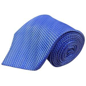 Nicole Miller Mens Blue Silk Necktie Woven Pattern 58" Length Unique Design